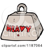 Cartoon Of A Weight With The Word Heavy Royalty Free Vector Illustration by lineartestpilot
