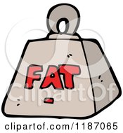 Cartoon Of A Weight With The Word Fat Royalty Free Vector Illustration