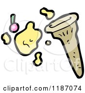 Cartoon Of A Broken Ice Cream Cone Royalty Free Vector Illustration