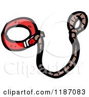 Cartoon Of A Leash With A Dog Collar Royalty Free Vector Illustration by lineartestpilot