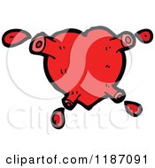 Cartoon Of A Heart And Valves Royalty Free Vector Illustration