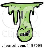 Cartoon Of Green Slime With Eyes Royalty Free Vector Illustration