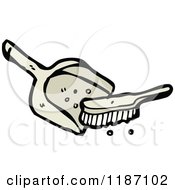 Cartoon Of A Dustpan And Brush Royalty Free Vector Illustration by lineartestpilot