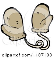 Cartoon Of Mittens On A String Royalty Free Vector Illustration by lineartestpilot