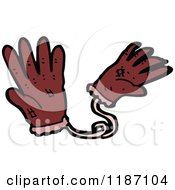 Cartoon Of Gloves On A String Royalty Free Vector Illustration by lineartestpilot
