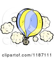 Cartoon Of A Flying Hot Air Balloon Royalty Free Vector Illustration by lineartestpilot
