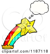 Cartoon Of A Gold Star Thinking Royalty Free Vector Illustration by lineartestpilot