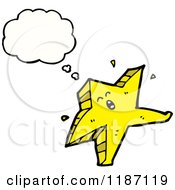 Cartoon Of A Gold Star Thinking Royalty Free Vector Illustration