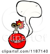 Cartoon Of A Bomb Speaking Royalty Free Vector Illustration