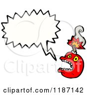 Cartoon Of A Bomb Speaking Royalty Free Vector Illustration by lineartestpilot