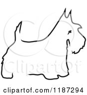 Sketched Black And White Outline Of A Scottie Dog