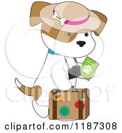 Poster, Art Print Of Traveler Puppy With A Passport Camera And Suitcase