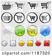 Poster, Art Print Of Different Styled Shopping Cart Website Icons