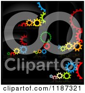 Poster, Art Print Of Colorful Gears On Black Design Elements