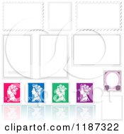 Poster, Art Print Of Colorful Queen Stamps And Reflections With Blank Designs