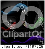 Poster, Art Print Of Colorful Bubble And Wave Design Elements On Black
