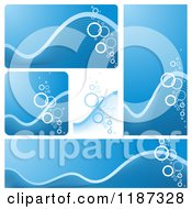 Poster, Art Print Of Blue Bubble And Wave Design Elements