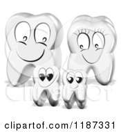 Clipart of a Happy 3d Tooth Family - Royalty Free CGI Illustration by MacX #COLLC1187331-0098