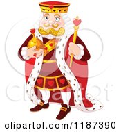 Poster, Art Print Of King Of Hearts Holding A Staff