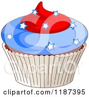Poster, Art Print Of Patriotic Fourth Of July Cupcake With Stars