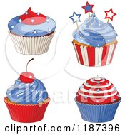 Poster, Art Print Of Patriotic Fourth Of July Cupcakes