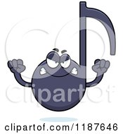 Cartoon Of A Mad Music Note Mascot Royalty Free Vector Clipart