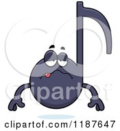 Cartoon Of A Sick Music Note Mascot Royalty Free Vector Clipart