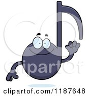 Cartoon Of A Waving Music Note Mascot Royalty Free Vector Clipart