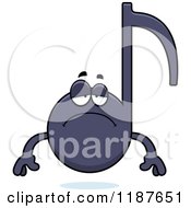 Cartoon Of A Depressed Music Note Mascot Royalty Free Vector Clipart