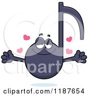 Cartoon Of A Loving Music Note Mascot Royalty Free Vector Clipart