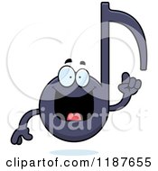 Cartoon Of A Music Note Mascot With An Idea Royalty Free Vector Clipart