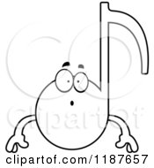Cartoon Of A Black And White Surprised Music Note Mascot Royalty Free Vector Clipart