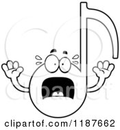 Cartoon Of A Black And White Screaming Music Note Mascot Royalty Free Vector Clipart