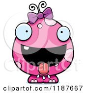 Cartoon Of A Hungry Pink Female Monster Royalty Free Vector Clipart