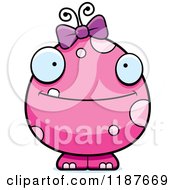 Poster, Art Print Of Happy Pink Female Monster