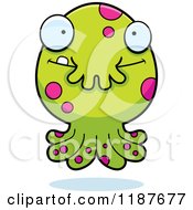 Cartoon Of A Happy Tentacled Monster Royalty Free Vector Clipart