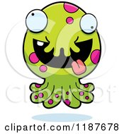 Cartoon Of A Crazy Tentacled Monster Royalty Free Vector Clipart