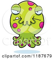 Cartoon Of A Mad Tentacled Monster Royalty Free Vector Clipart
