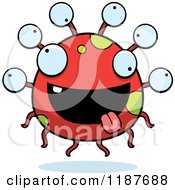 Cartoon Of A Crazy Eyeball Monster Royalty Free Vector Clipart