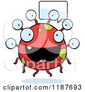 Cartoon Of A Talking Eyeball Monster Royalty Free Vector Clipart