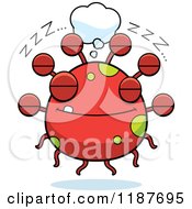 Cartoon Of A Dreaming Eyeball Monster Royalty Free Vector Clipart