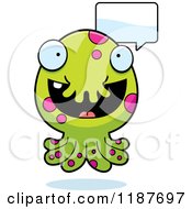 Cartoon Of A Talking Tentacled Monster Royalty Free Vector Clipart
