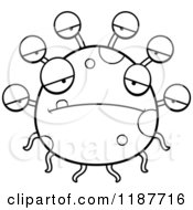 Cartoon Of A Black And White Depressed Eyeball Monster Royalty Free Vector Clipart