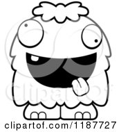 Poster, Art Print Of Black And White Excited Furry Monster