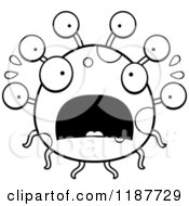 Cartoon Of A Black And White Scared Eyeball Monster Royalty Free Vector Clipart