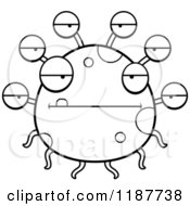 Cartoon Of A Black And White Bored Eyeball Monster Royalty Free Vector Clipart