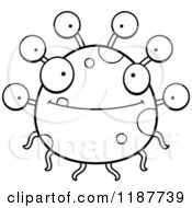 Cartoon Of A Black And White Happy Eyeball Monster Royalty Free Vector Clipart