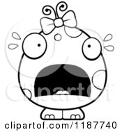 Cartoon Of A Black And White Scared Female Monster Royalty Free Vector Clipart by Cory Thoman