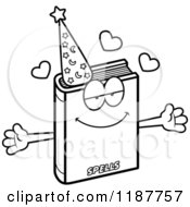 Cartoon Of A Black And White Loving Magic Spell Book Mascot Royalty Free Vector Clipart