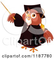 Wise Professor Owl Holding Up A Pointer Stick